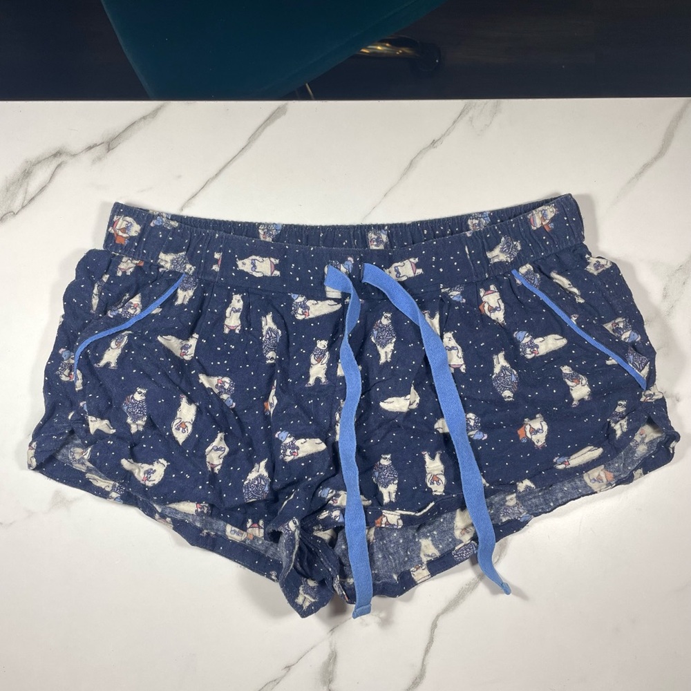 Aerie Blue Polar Bear Sleep Shorts